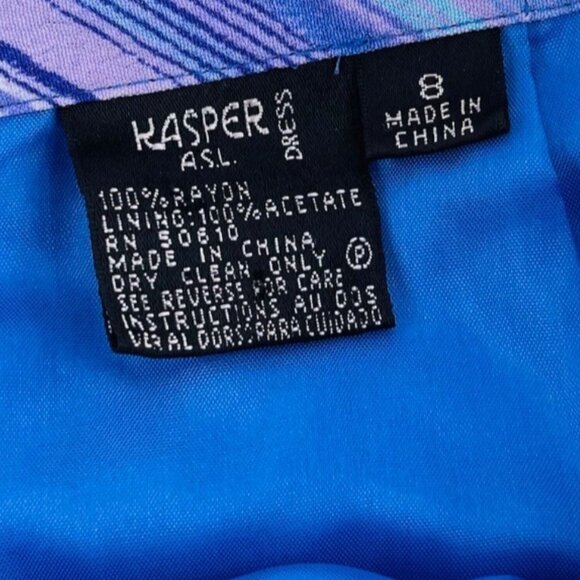 Vintage Kasper Floral A-Line Skirt Women's Size 8 Y2k Blue lined - Picture 2 of 4